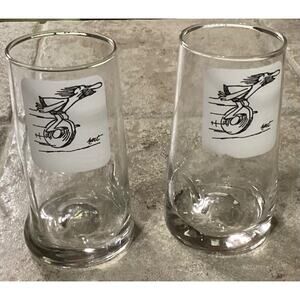 2 ~ Vintage 1970s BC Comics Johnny Hart Caveman Drinking Glasses ~ 5.25”